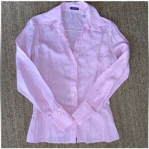 Patrick Hellman collection Pink Button-Up linen Blouse